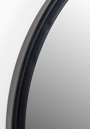 WHITE LABEL LIVING Matz veggspeil, rundt - speilglass og svart jern (60)