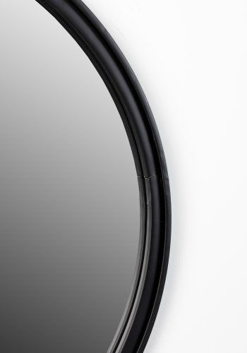 WHITE LABEL LIVING Matz veggspeil, rundt - speilglass og svart jern (60)