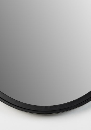 WHITE LABEL LIVING Matz L veggspeil, ovalt - speilglass og svart jern (160x60)