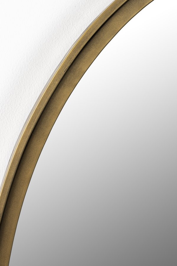WHITE LABEL LIVING Matz L veggspeil, oval - speilglass og antikk messingjern (160x60)