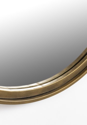 WHITE LABEL LIVING Matz L veggspeil, oval - speilglass og antikk messingjern (160x60)