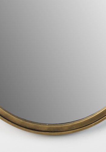 WHITE LABEL LIVING Matz L veggspeil, oval - speilglass og antikk messingjern (160x60)