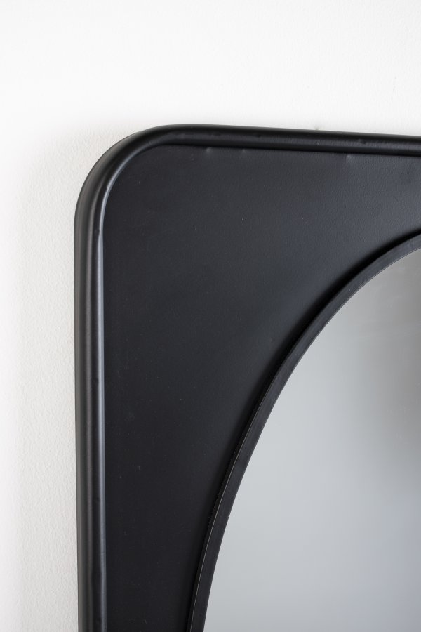 WHITE LABEL LIVING Pascal M veggspeil, m hylle - speilglass og sort jern (80x50)