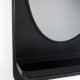 WHITE LABEL LIVING Pascal M veggspeil, m hylle - speilglass og sort jern (80x50)