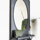 WHITE LABEL LIVING Pascal M veggspeil, m hylle - speilglass og sort jern (80x50)