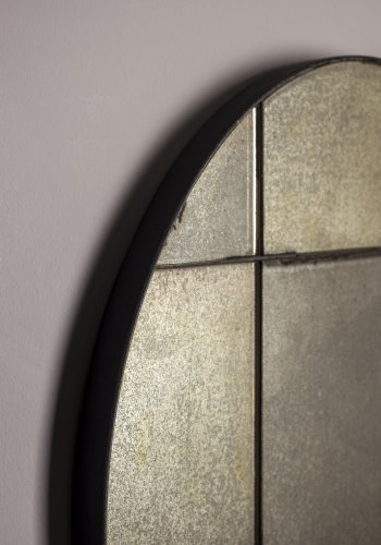 DUTCHBONE Mado veggspeil S, rundt - speilglass og grtt tre (40)