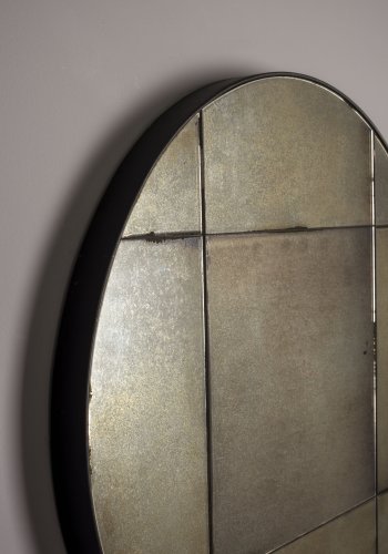 DUTCHBONE Mado veggspeil M, rundt - speilglass og grtt tre (60)