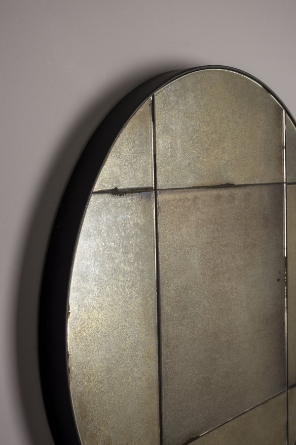 DUTCHBONE Mado veggspeil M, rundt - speilglass og grtt tre (60)