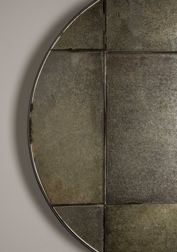 DUTCHBONE Mado veggspeil M, rundt - speilglass og grtt tre (60)