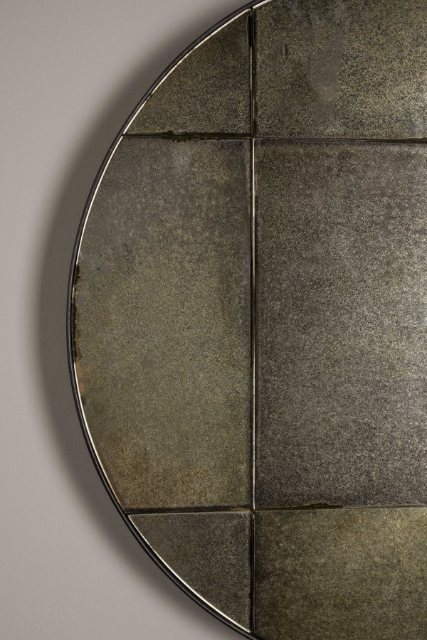 DUTCHBONE Mado veggspeil M, rundt - speilglass og grtt tre (60)