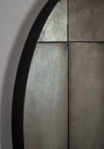 DUTCHBONE Mado veggspeil L, rundt - speilglass og grtt tre (89)