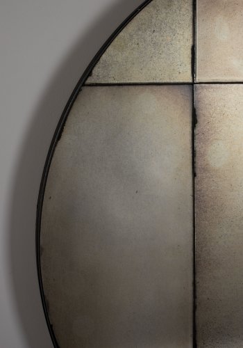 DUTCHBONE Mado veggspeil L, rundt - speilglass og grtt tre (89)