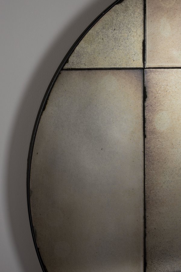 DUTCHBONE Mado veggspeil L, rundt - speilglass og grtt tre (89)