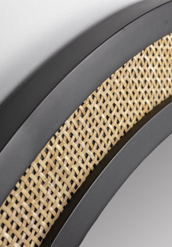 WHITE LABEL LIVING Aida veggspeil, rundt - speilglass, rotting og svart jern (76)