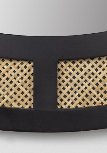 WHITE LABEL LIVING Aida veggspeil, rundt - speilglass, rotting og svart jern (76)