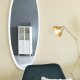 WHITE LABEL LIVING Miya L veggspeil, ovalt - speilglass og hvitt jern (160x60)