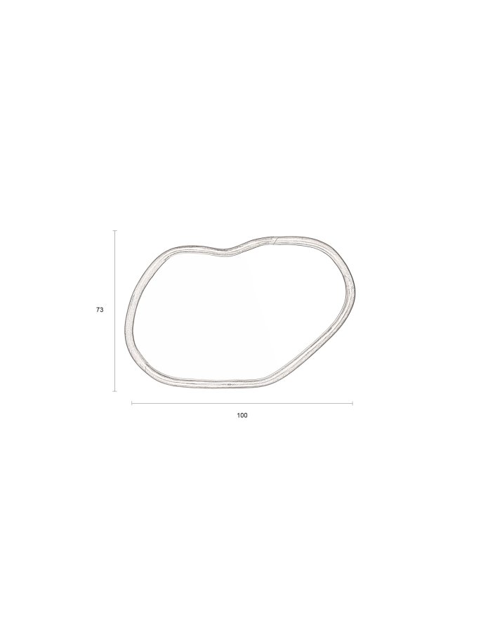 DUTCHBONE Ashley Wandspiegel, organisch – Spiegelglas und walnussfarbenes Mangoholz (100x73)