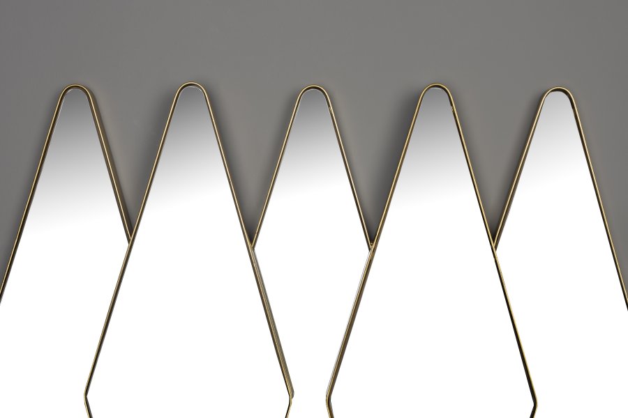 DUTCHBONE Kyoko veggspeil, diamantformet - speilglass og messingjern (70x77)