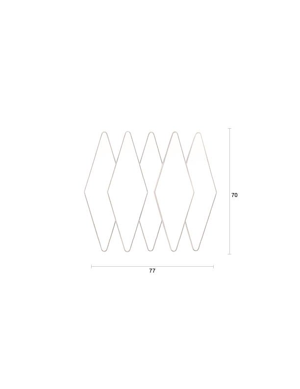 DUTCHBONE Kyoko veggspeil, diamantformet - speilglass og messingjern (70x77)
