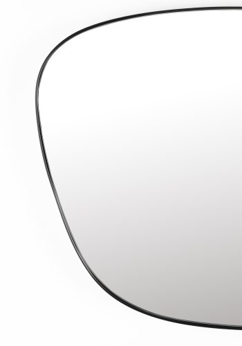 WHITE LABEL LIVING Lina veggspeil, asymmetrisk - speilglass og sort metall (60x40)