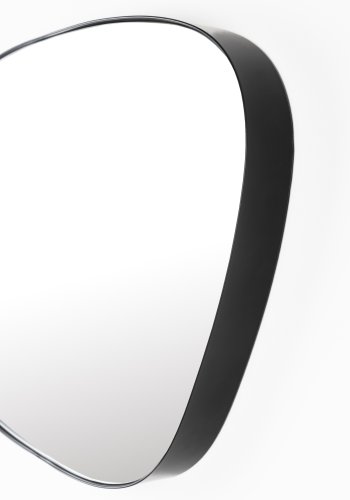 WHITE LABEL LIVING Lina veggspeil, asymmetrisk - speilglass og sort metall (60x40)