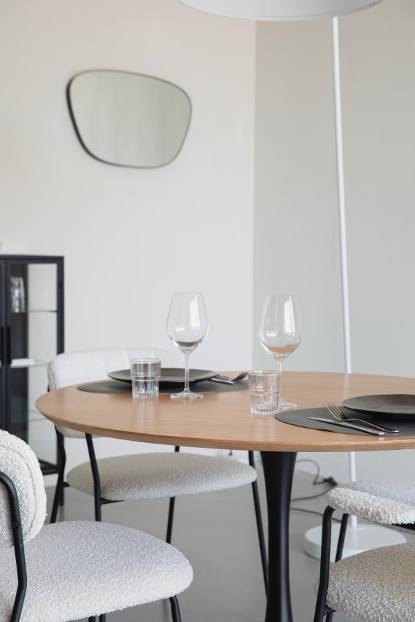 WHITE LABEL LIVING Lina veggspeil, asymmetrisk - speilglass og sort metall (60x40)