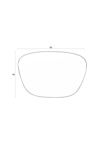 WHITE LABEL LIVING Lina veggspeil, asymmetrisk - speilglass og sort metall (60x40)