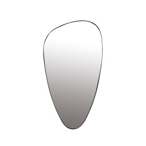 WHITE LABEL LIVING Juna vgspejl, asymmetrisk - spejlglas og sort metal (80x45)