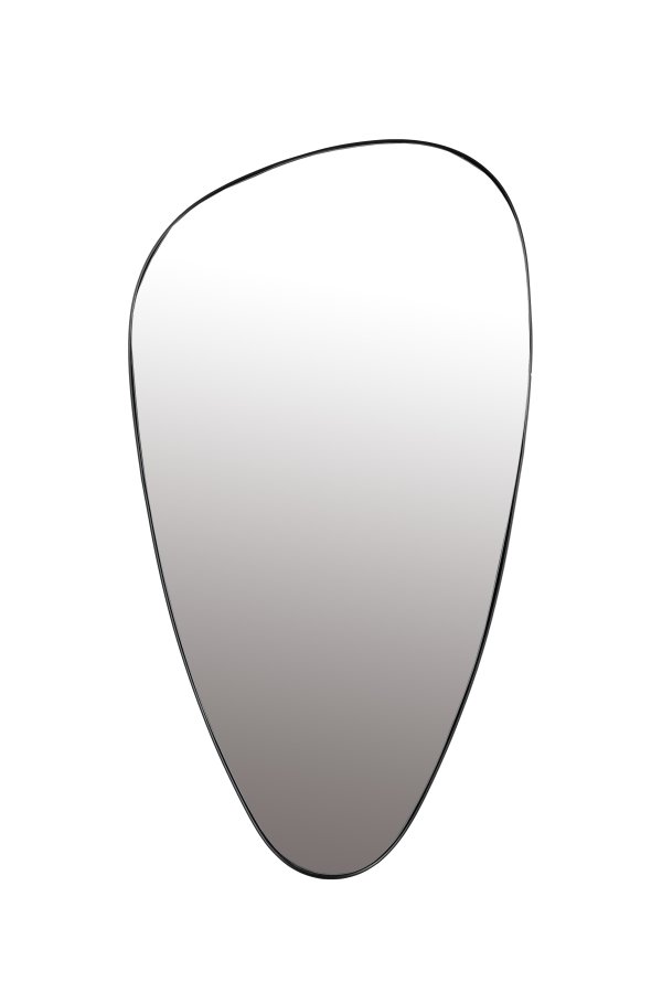 WHITE LABEL LIVING Juna veggspeil, asymmetrisk - speilglass og svart metall (80x45)