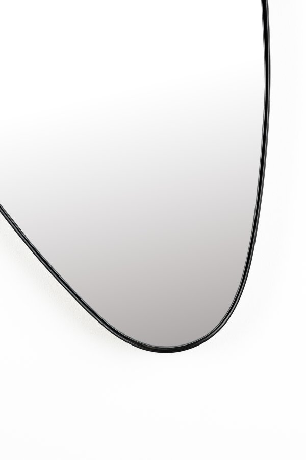WHITE LABEL LIVING Juna veggspeil, asymmetrisk - speilglass og svart metall (80x45)