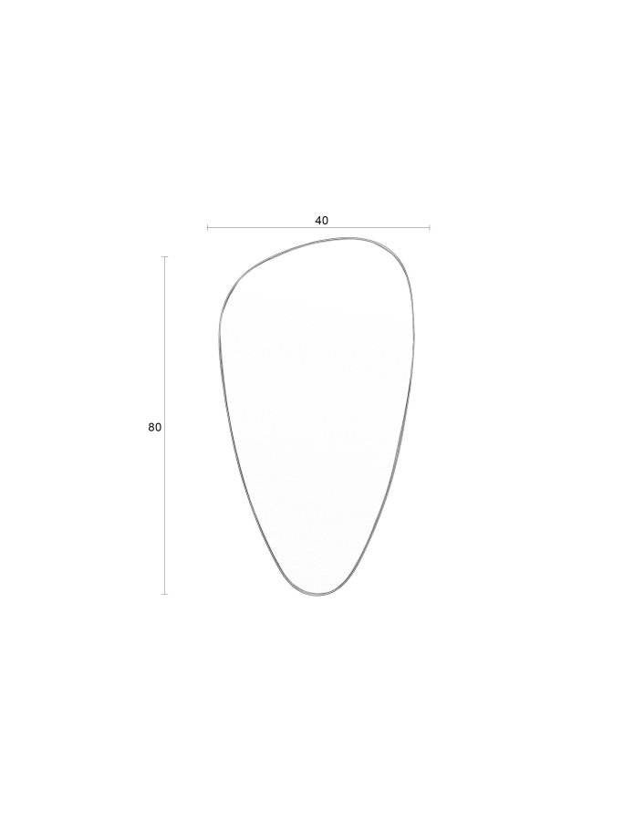 WHITE LABEL LIVING Juna veggspeil, asymmetrisk - speilglass og svart metall (80x45)