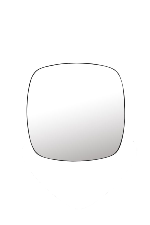 WHITE LABEL LIVING Mila veggspeil, firkantet - speilglass og svart metall (50x50)