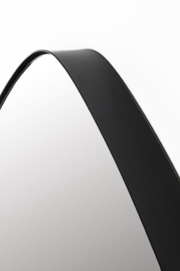 WHITE LABEL LIVING Mila veggspeil, firkantet - speilglass og svart metall (50x50)