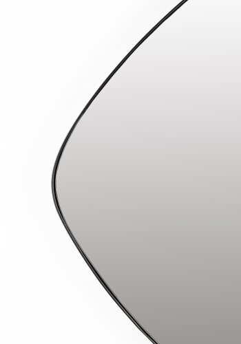 WHITE LABEL LIVING Mila veggspeil, firkantet - speilglass og svart metall (50x50)