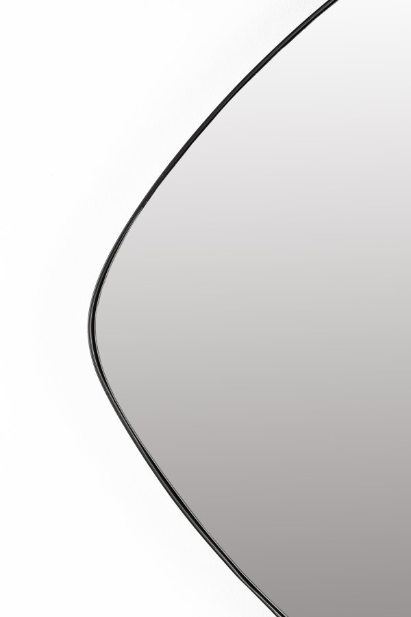 WHITE LABEL LIVING Mila veggspeil, firkantet - speilglass og svart metall (50x50)