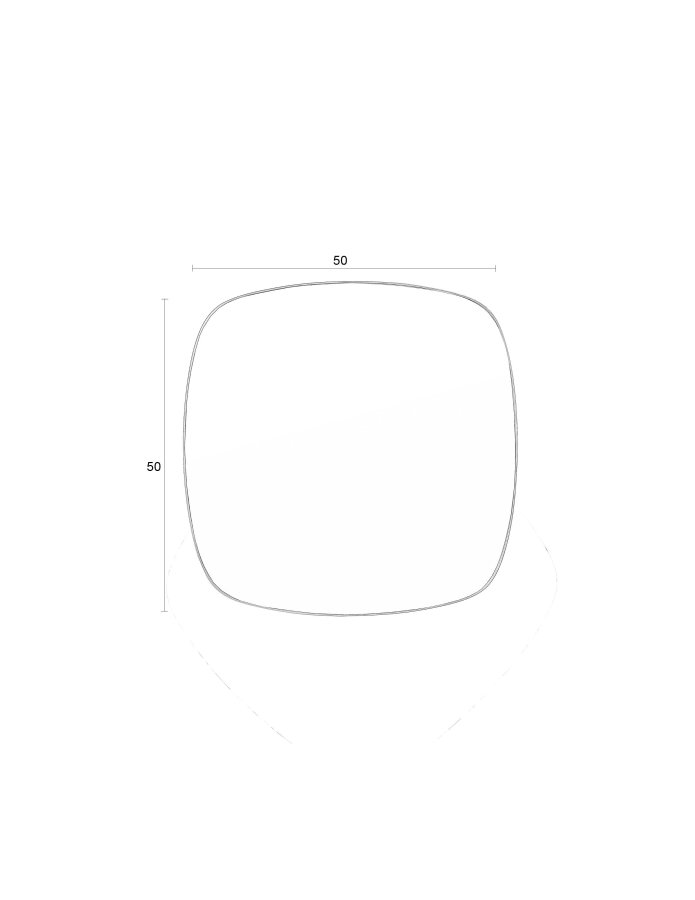 WHITE LABEL LIVING Mila veggspeil, firkantet - speilglass og svart metall (50x50)