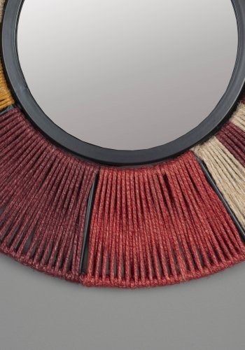 DUTCHBONE Surya veggspeil S, rundt - speilglass, flerfarget tau og jern (40)