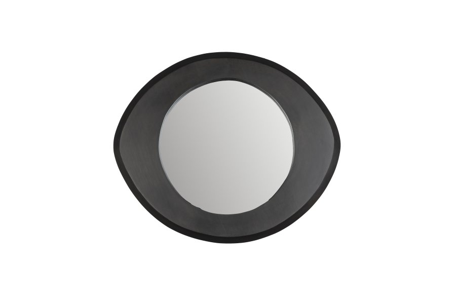 DUTCHBONE Aren Wandspiegel S, organisch – Spiegelglas und schwarzes Mangoholz (55x47)