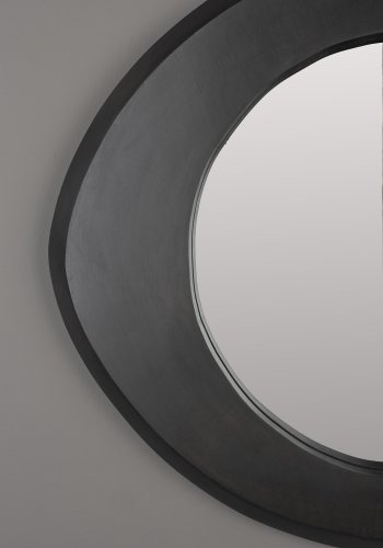 DUTCHBONE Aren Wandspiegel S, organisch – Spiegelglas und schwarzes Mangoholz (55x47)