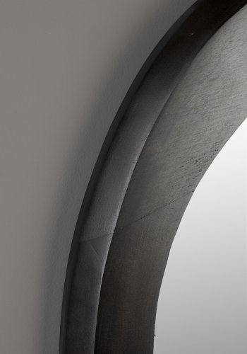 DUTCHBONE Aren Wandspiegel M, organisch – Spiegelglas und schwarzes Mangoholz (71x59)