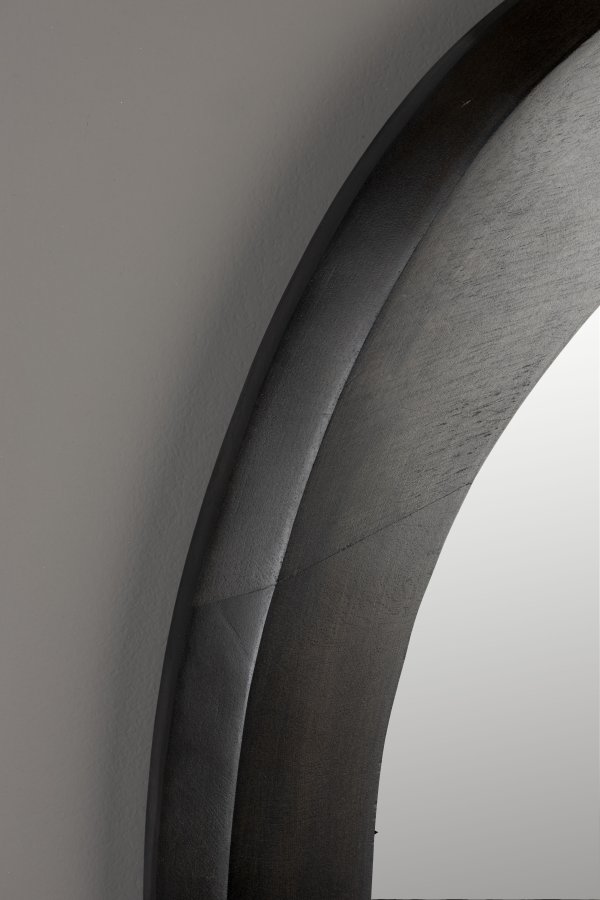 DUTCHBONE Aren Wandspiegel M, organisch – Spiegelglas und schwarzes Mangoholz (71x59)