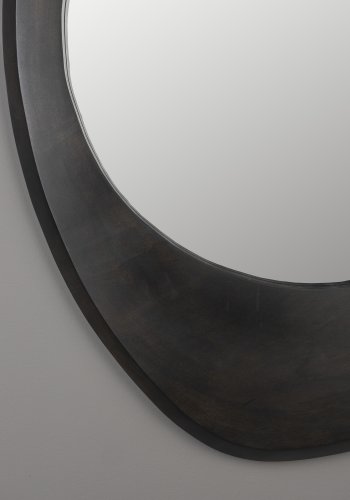 DUTCHBONE Aren Wandspiegel M, organisch – Spiegelglas und schwarzes Mangoholz (71x59)