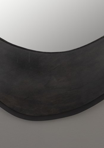 DUTCHBONE Aren Wandspiegel M, organisch – Spiegelglas und schwarzes Mangoholz (71x59)