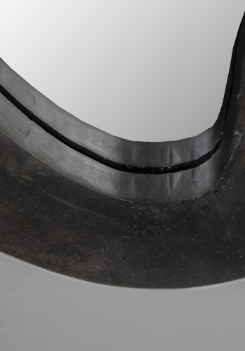 DUTCHBONE Aren Wandspiegel L, organisch – Spiegelglas und schwarzes Mangoholz (92x61)