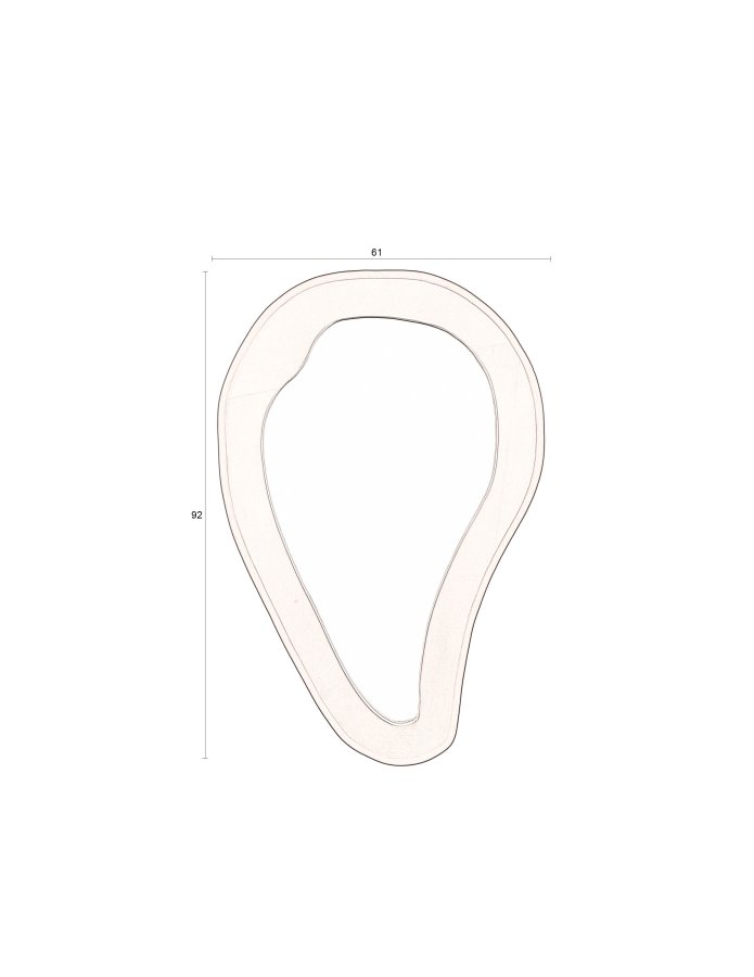DUTCHBONE Aren Wandspiegel L, organisch – Spiegelglas und schwarzes Mangoholz (92x61)