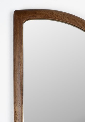 WHITE LABEL LIVING Nyko veggspeil - speilglass og brunt gummitre (120x26)