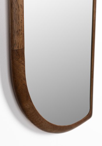 WHITE LABEL LIVING Nyko veggspeil - speilglass og brunt gummitre (120x26)
