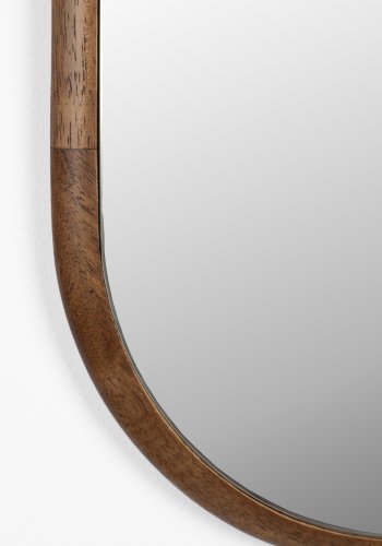 WHITE LABEL LIVING Nyko veggspeil - speilglass og brunt gummitre (120x26)