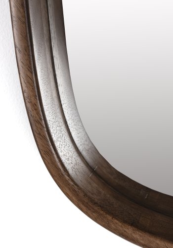 WHITE LABEL LIVING Nyko veggspeil, firkantet - speilglass og brunt gummitre (50x50)