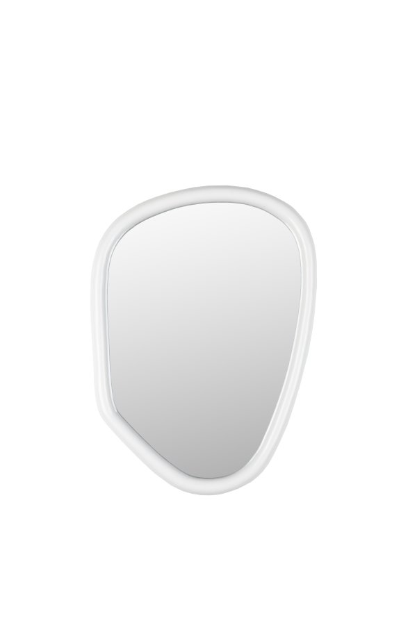 ZUIVER Looks S veggspeil, organisk - speilglass og off-white mangotre (67x49)